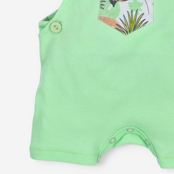 Spodnie ogrodniczki z bawełny organicznej Lion Nini zielony