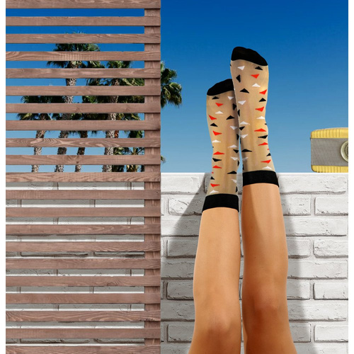 Skarpetki damskie nylonowe Sesto Senso trójkąty czarny 