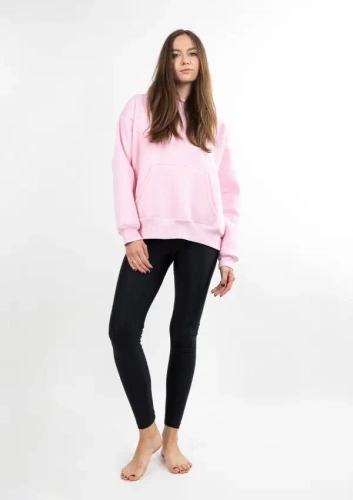 DKaren DK-K-B10 jasny różowy  – damski komplet legginsów i bluzy, komfortowy i ciepły