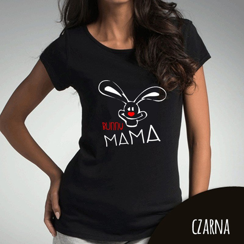 "BUNNY MAMA" Bluzka dla mamy Moocha czarny
