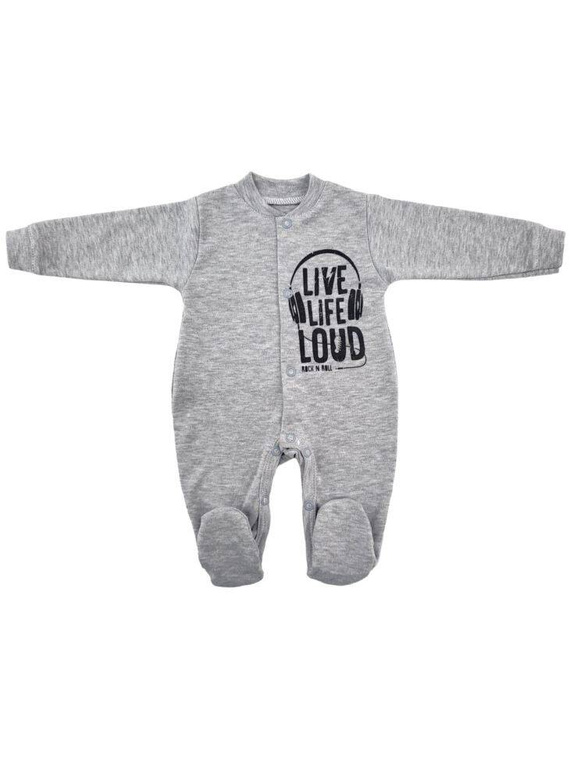 "Music" Pajac bawełniany Terjan - szary