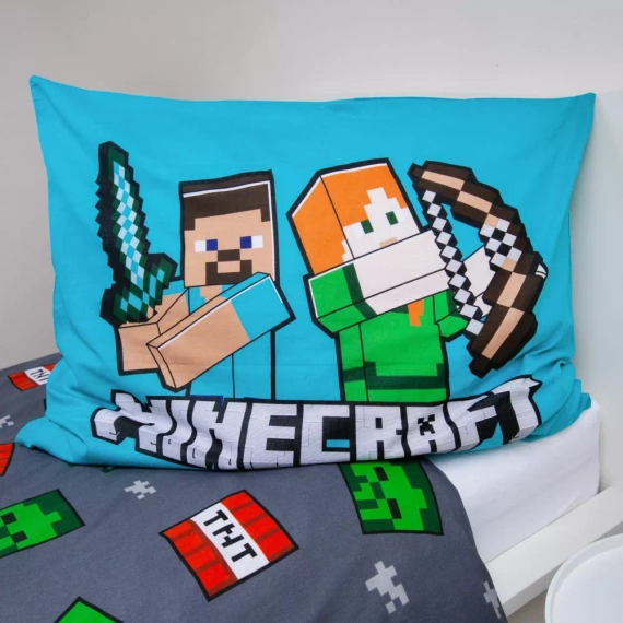 Minecraft „We Got This” Jerry Fabrics – pościel dziecięca bawełniana 140x200 cm, dwustronna