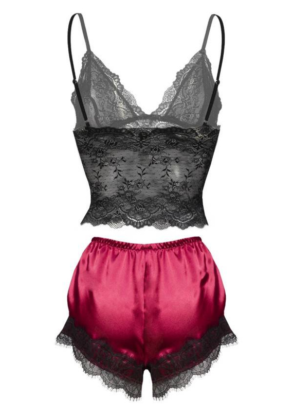 Piżama Damska Satynowa Estera DKaren - bordo