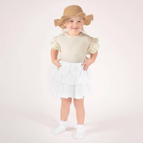 207091 Spódniczka muślinowa Nicol biała