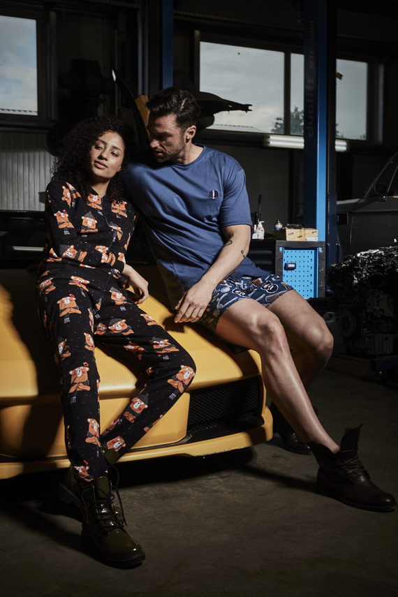 Cornette Piżama męska krótki rękaw, spodenki 326/191 Barber