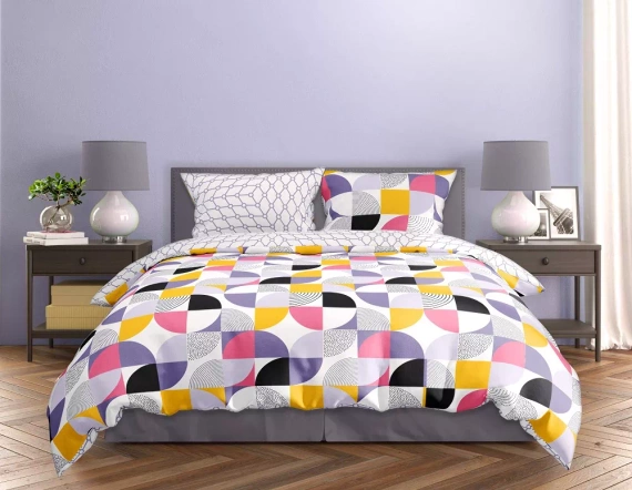 Pościel satynowa geometria Milargo Verde 008 Faro szary