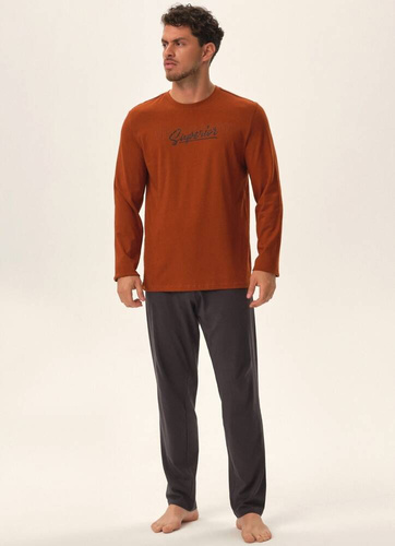 Piżama Męska 41910 Jupiter Henderson -brązowy