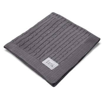 Bawełniany Kocyk dziany Eevi- grafitowy