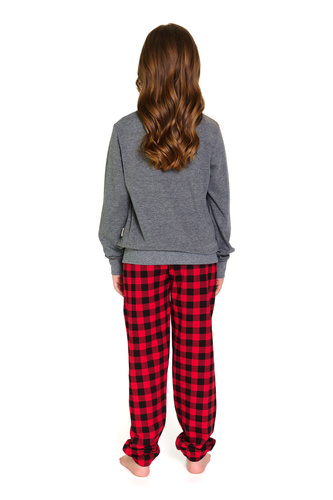 Doctor Nap 7345 – piżama dziecięca bawełniana Dark Grey z nadrukiem