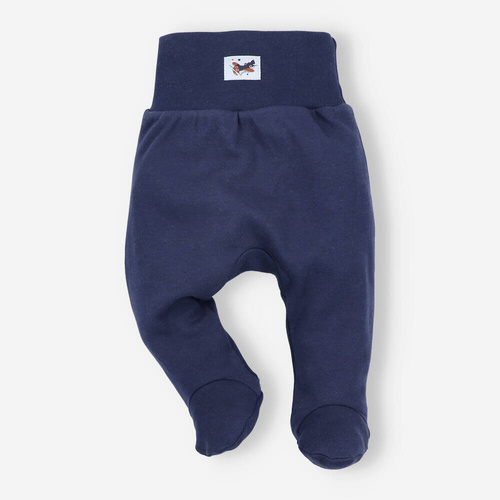 Komplet niemowlęcy z bawełny organicznej Samoloty Nini granatowy 