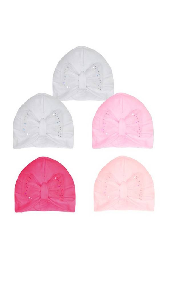 Czapka dla dziewczynki 46-058 AJS mix kolor