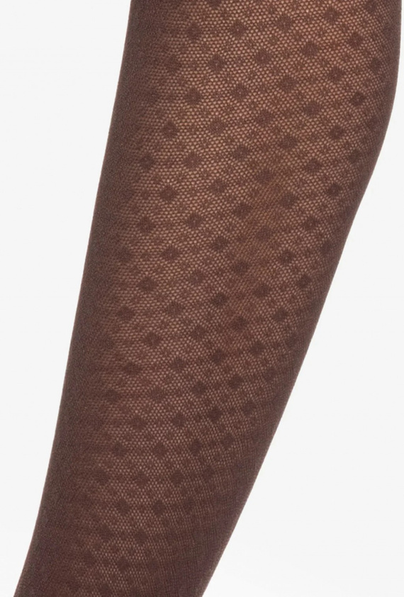Gatta Wedel wz.03 – rajstopy damskie 40 den dark choco z geometrycznym wzorem