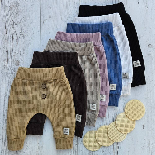 Spodnie niemowlęce dresowe "Natural Waffel" Makoma stone