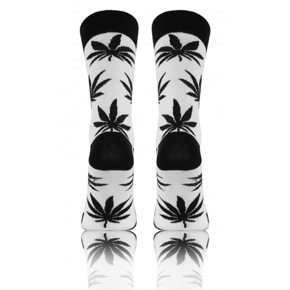 Liść Skarpety długie finest cotton dwie różne Sesto Senso czarny/biały biała góra