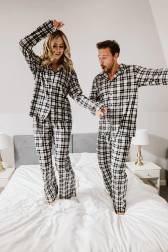 Klara – damska piżama bawełniana, długa koszula i spodnie Italian Fashion 