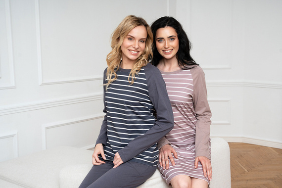 Koszula nocna damska Oda Italian Fashion - druk cappuccino