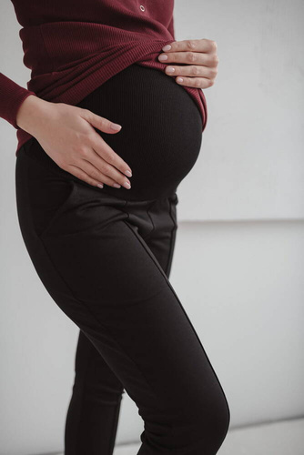 Klasyczne spodnie ciążowe GraceFit Mama Milk&Love czarny