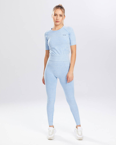 Bluzka damska krótki rękaw Melange Rashguard Spaio  linchen blue 