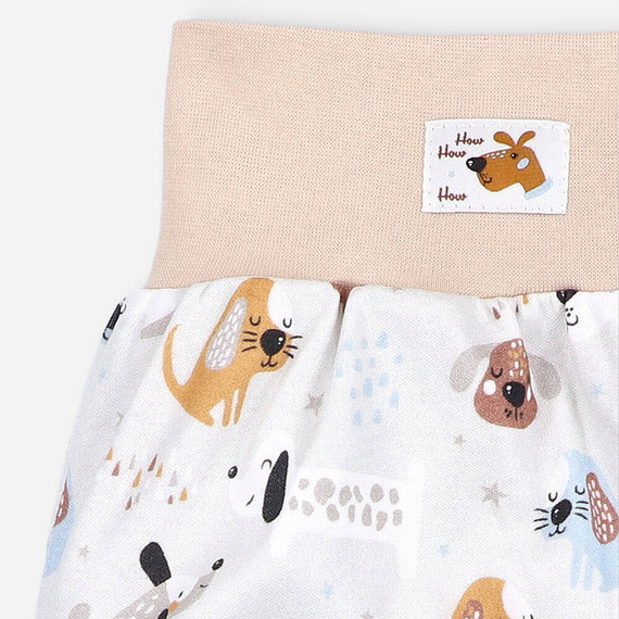 Półśpiochy z bawełny organicznej Psiaki Nini druk