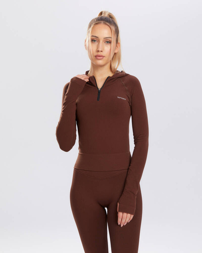 Bluza sportowa damska Adapt Spaio coffee