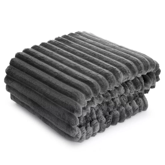 Koc narzuta z mikrofibry Soft Designe91 stalowy