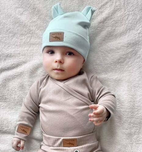 Lagarto Verde czapka niemowlęca gładka - niebieski