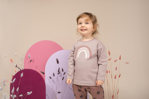 Bluza wciągana z nadrukiem Happiness Pinokio - szary 