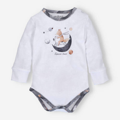 Body z bawełny organicznej Space Tour Nini biały