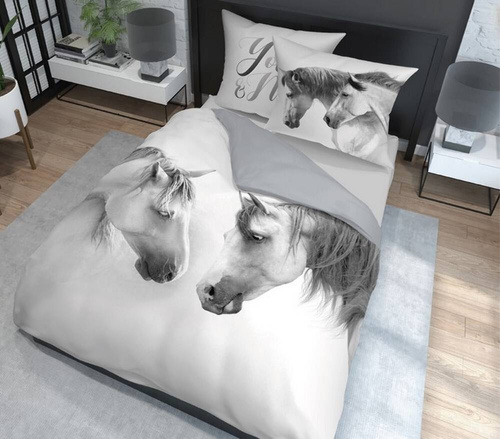 Pościel bawełniana młodzieżowa koń kucyk horse 3819 A Holland Natura 2 Detexpol  