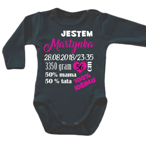 Body długi rękaw z metryczką Moocha biały