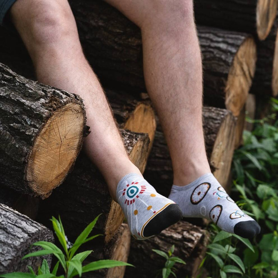 Skarpety męskie Asymetryczne 009 More - 019 szary jasny melanż