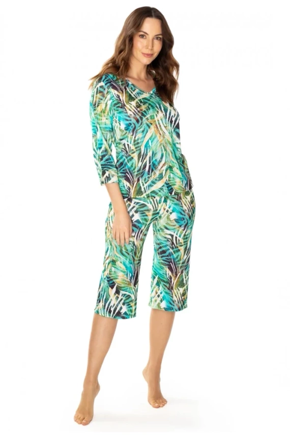 Piżama damska 86656 Malaga Mewa zielony