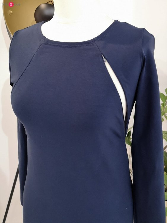 Sukienka do karmienia Milky Dress Milk&Love długi rękaw granatowa