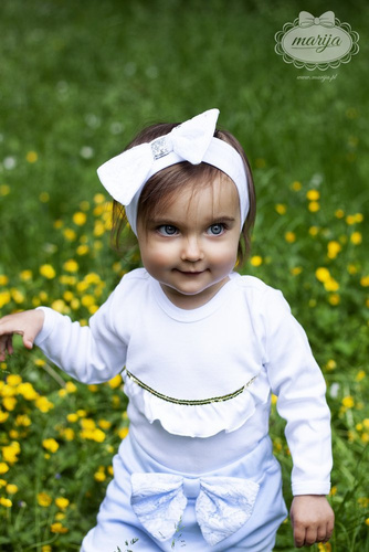 Princess Opaska z kokardką 0716K Marija - biały