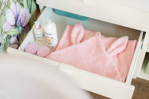 Niemowlęce okrycie kąpielowe Pink ręcznik Sensis - różowy