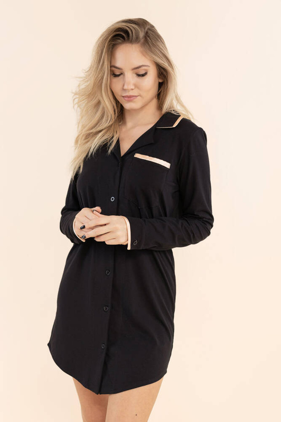 Koszula nocna rozpinana 39 Bonamera czarny