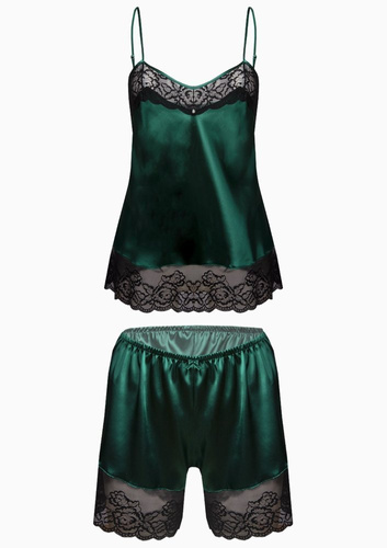 Piżama Damska Satynowa Remi DKaren - zielony 