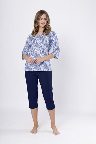 Piżama Ewlin 1661 Leveza – damska, bawełna, rękaw 3/4