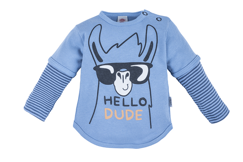 Bluzka długi rękaw "Hello Dude G" Makoma niebieski