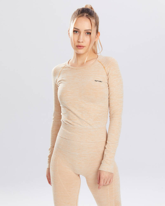 Bluzka damska długi rękaw Melange Rashguard Spaio iced coffee