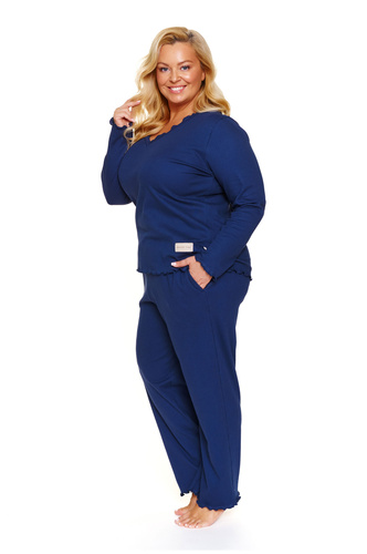Doctor Nap 7326 – Piżama plus size 100% bawełna | Długi rękaw, luźne spodnie - cosmos