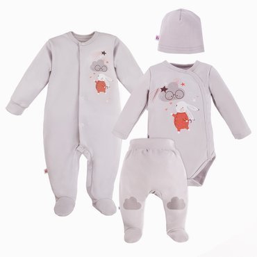 Komplet 4 elementy Mellow Ewa Klucze- szary