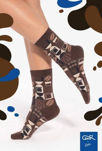 Skarpety unisex U04.WED Wedel Gatta - dark choco 03/12E