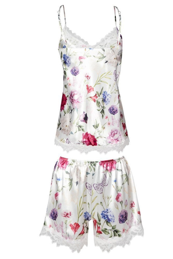 Komplet piżama damska Flowers DKaren -DK-KV ecru