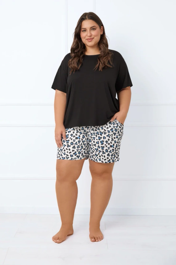 Piżama Damska krótki rękaw, spodenki Savanna Italian Fashion 