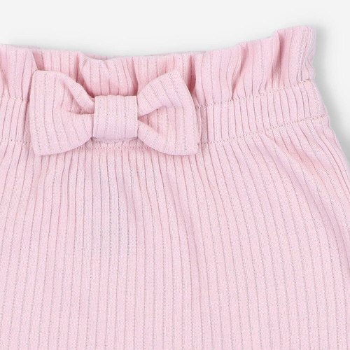 Spodnie prążkowane z kokardą Lagarto Verde - różowy