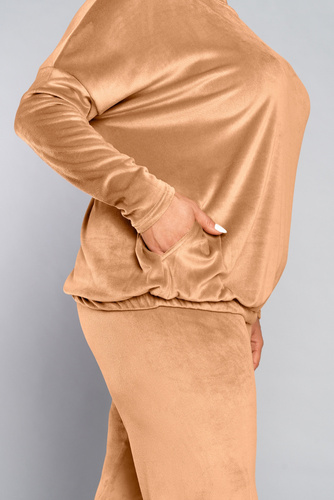 Komplet Damski dł. rękaw, dł. spodnie Juga Italian Fashion camel 