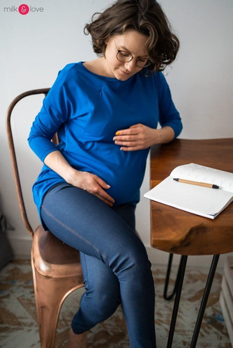 Tregginsy ciążowe z niskim pasem Milk&Love granatowe