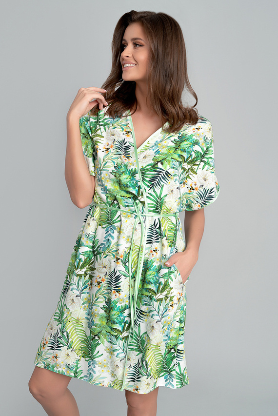Szlafrok Damski Florina Italian Fashion - druk liście