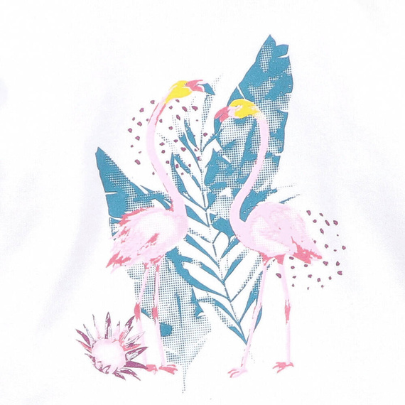 Body dla dziewczynki z bawełny organicznej Flamings Nini ecru